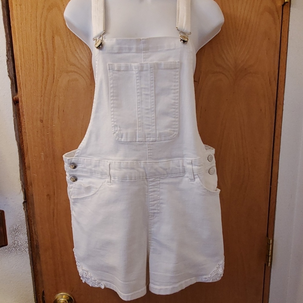Justice Girls 24 Plus Short-Overalls-White Denim